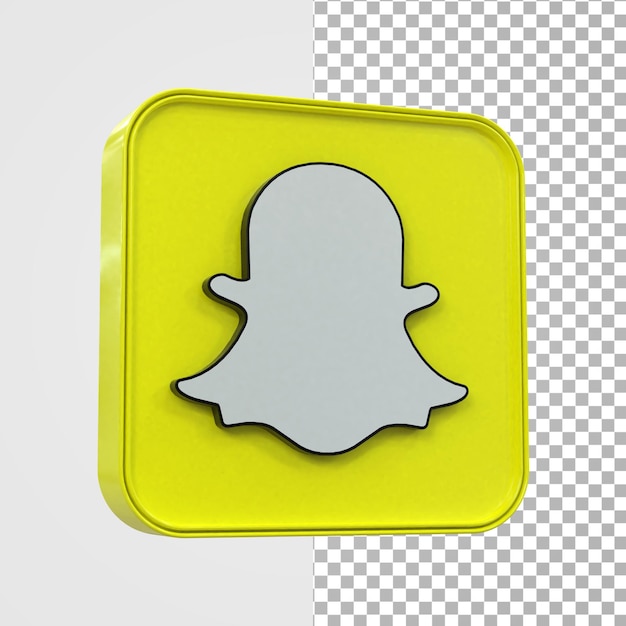 SnapChat 3d Social Media icon Colorful glossy 3d icon concept 3d rendering for composition