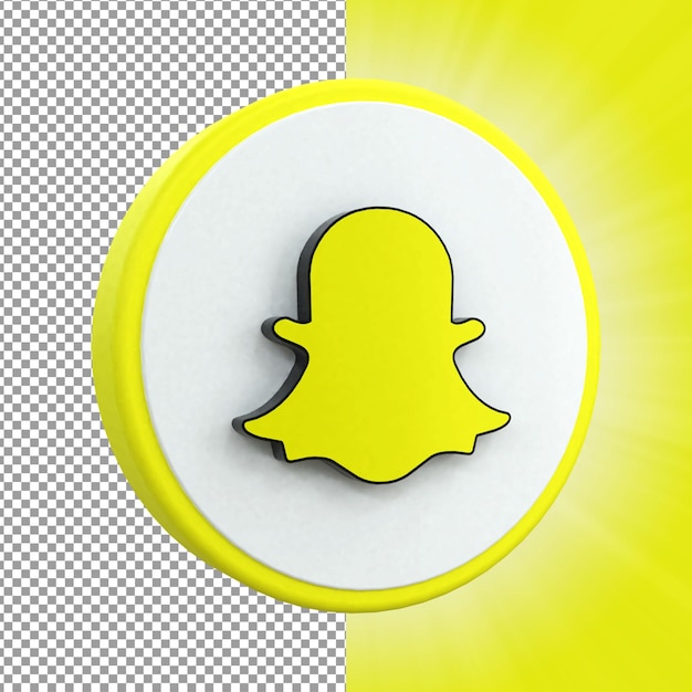 PSD snapchat 3d social media icon colorful glossy 3d icon concept 3d rendering for composition