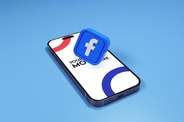 PSD snapchat 3d social media icon with phone 15 mockup template with editable text 3d rendered