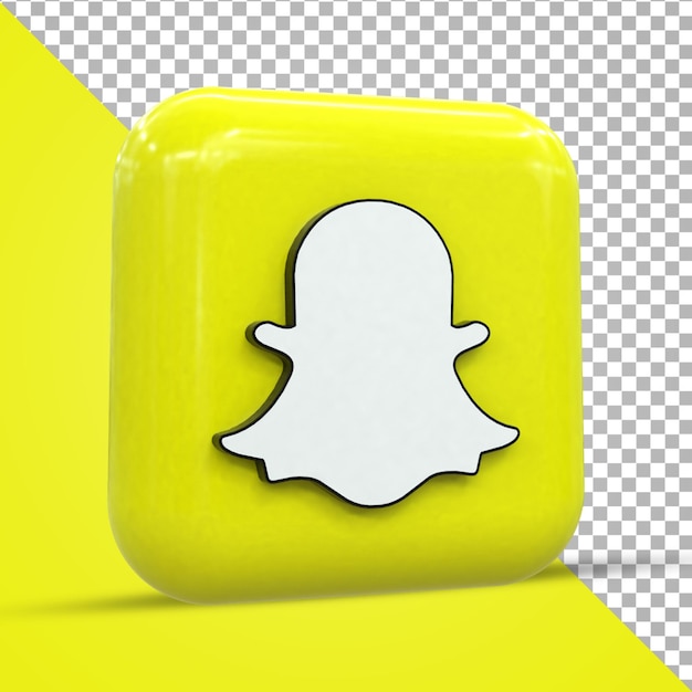 PSD snapchat 3d social media-pictogram kleurrijke glanzende 3d-pictogramconcept 3d-rendering voor compositie