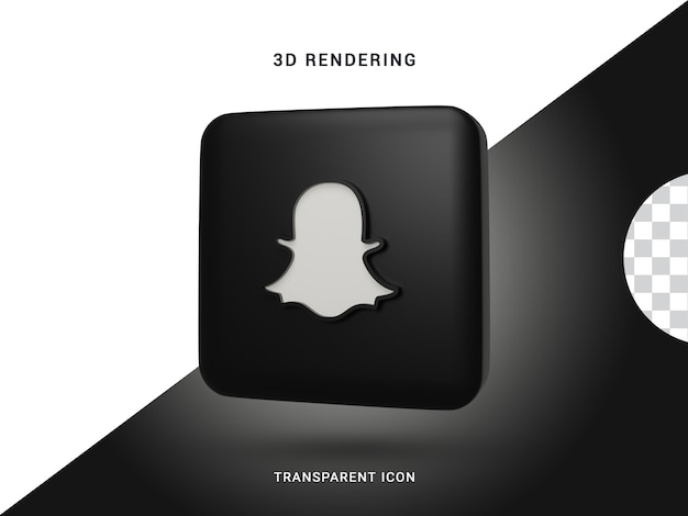 Snapchat 3d 소셜 미디어 렌더링 아이콘 구성