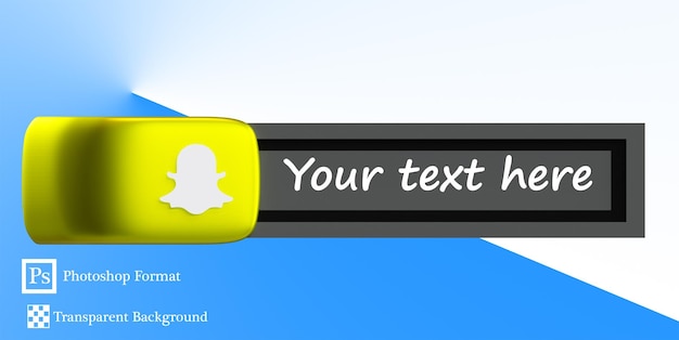 PSD snapchat banner 3d illustration