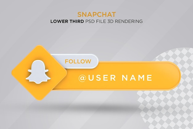 Snapchat Dolny Trzeci Baner Renderowania W Stylu 3d Premium Psd