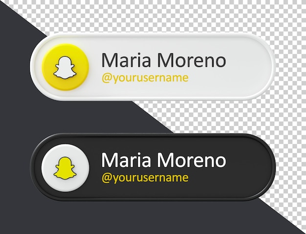 PSD snapchat seguimi banner etichetta di rendering 3d isolata su sfondo bianco