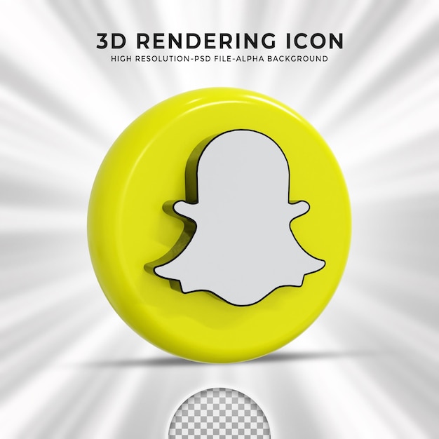 Snapchat glossy logo and social media icons