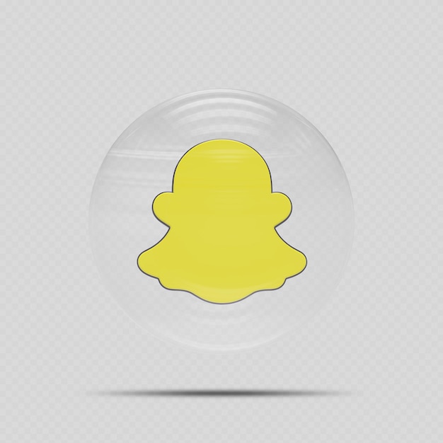 PSD snapchat icon with glass style