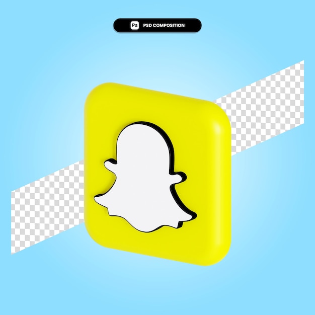 Snapchat logo applicatie 3d render illustratie geïsoleerd