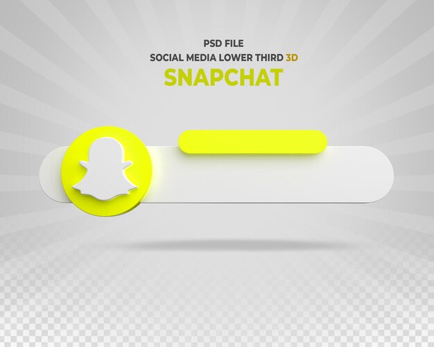 Snapchat logo lower third 3D Render