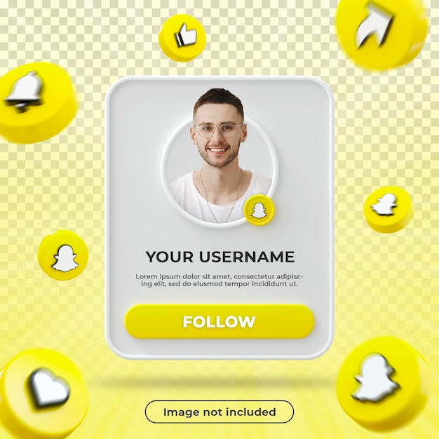 Snapchat profielbanner 3d render samenstelling
