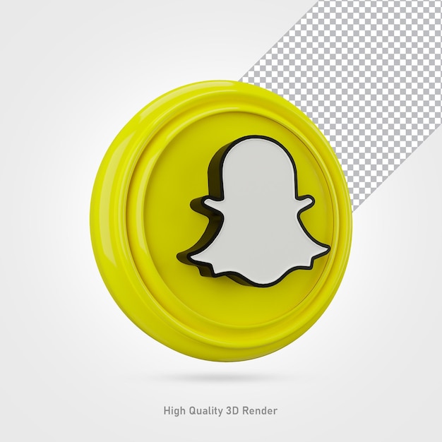 Snapchat social media icona 3d rendering trasparente