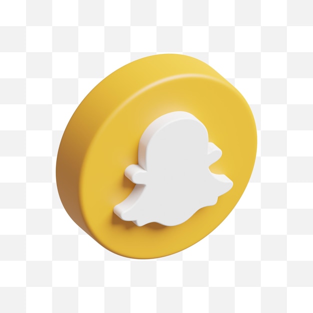 Snapchat social media icon 3d