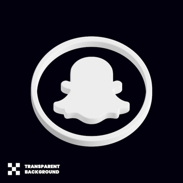 Snapchat social media icon 3d