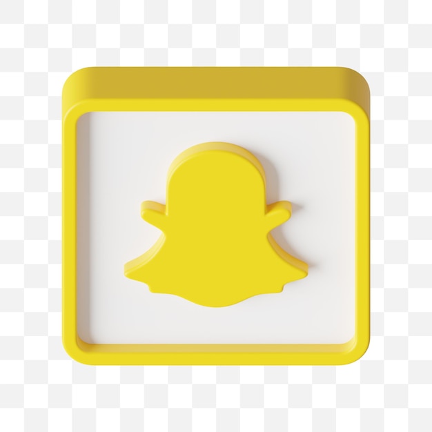 Snapchat social media icon 3d