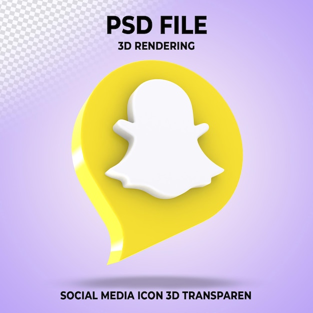 Logo 3d dei social media di snapchat