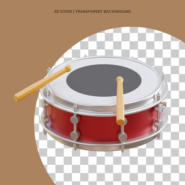 snare drum music instrument 3D icon