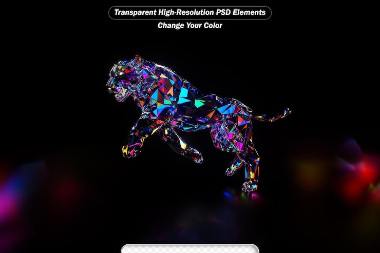 PSD snarling diamond tiger nature and animals concept