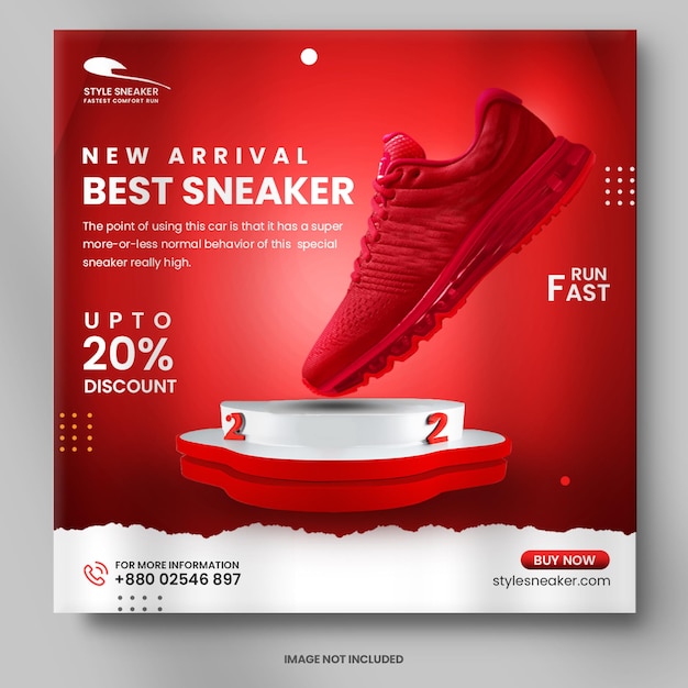 PSD sneaker fashion sale social media banner post