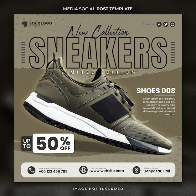 Sneaker shoe ad social media post template