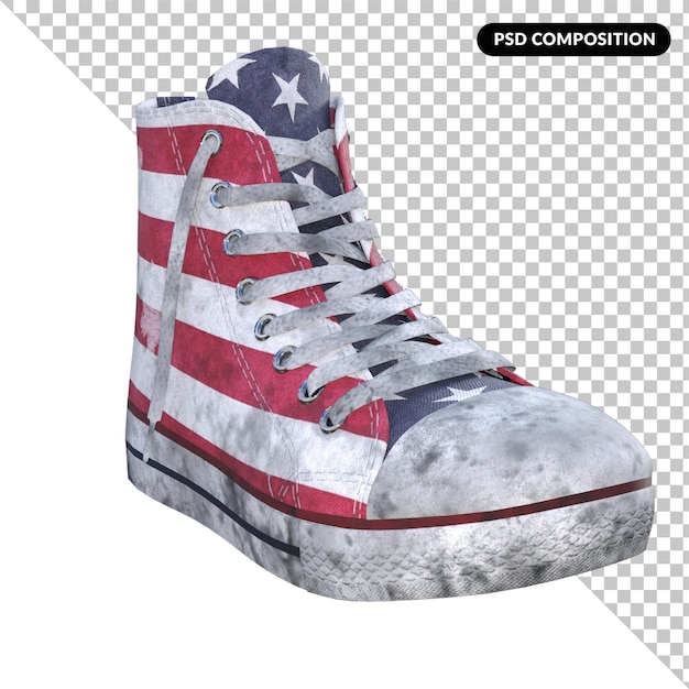 Sneaker shoes fashion isolated 3d rendering