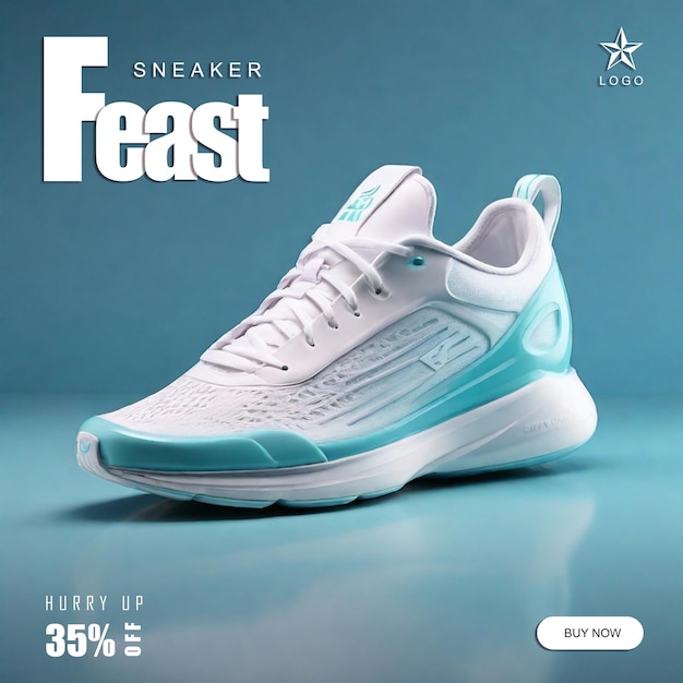 Sneakerfoto voor banner of poster sportsneaker