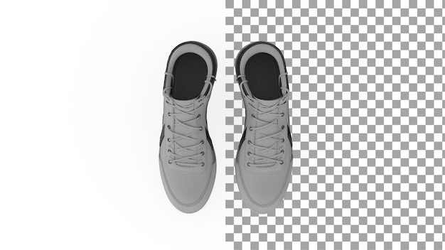 PSD sneakers bovenaanzicht zonder schaduw 3d-rendering