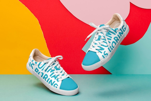 Sneakers buty makiety ulicznej mody psd