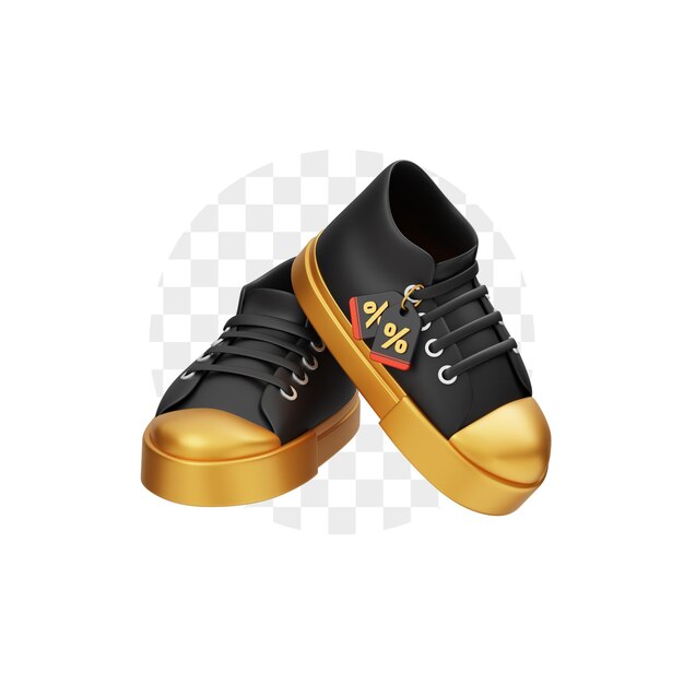 Sneakers sale 3d illustration