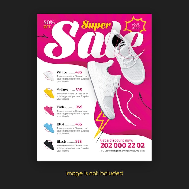 Sneakers sale flyer template