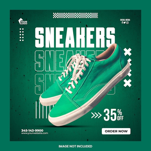 Sneakers sale for social media instagram post or square banner template design