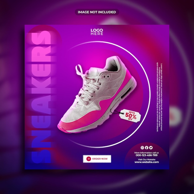 Sneakers shoes social media post template