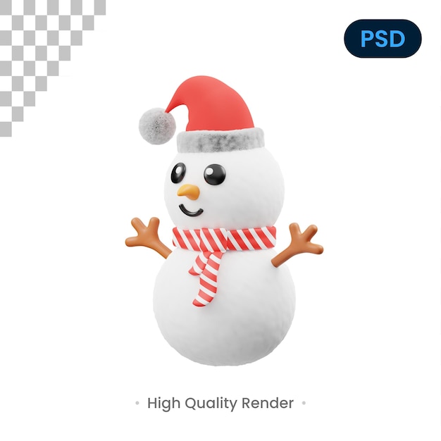 Sneeuwpop 3D-pictogram Premium Psd