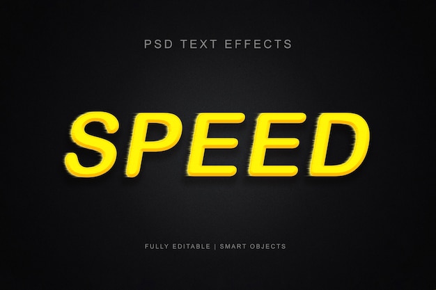 PSD snelheid teksteffect