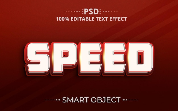 Snelheidsrace teksteffect psd 100 Bewerkbaar ontwerp