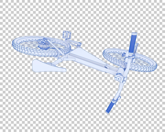 Snelle fiets geïsoleerd op transparante achtergrond 3D-rendering illustratie