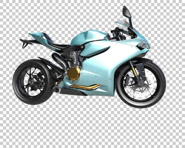 Snelle motorfiets op transparante achtergrond. 3d-rendering - illustratie