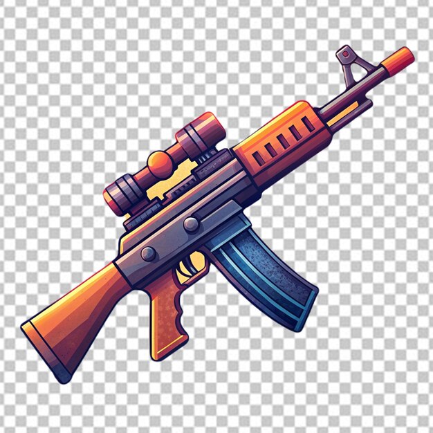 PSD sniper rifle isolated on transparent background