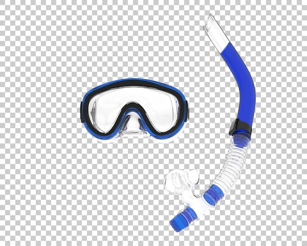 PSD maschera subacquea per lo snorkeling su sfondo trasparente 3d rendering illustrazione