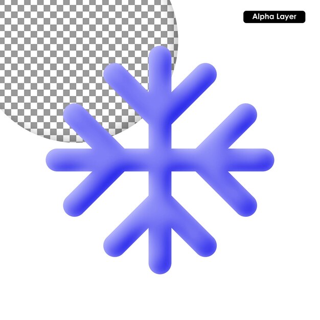 Snow 3d rendering icon