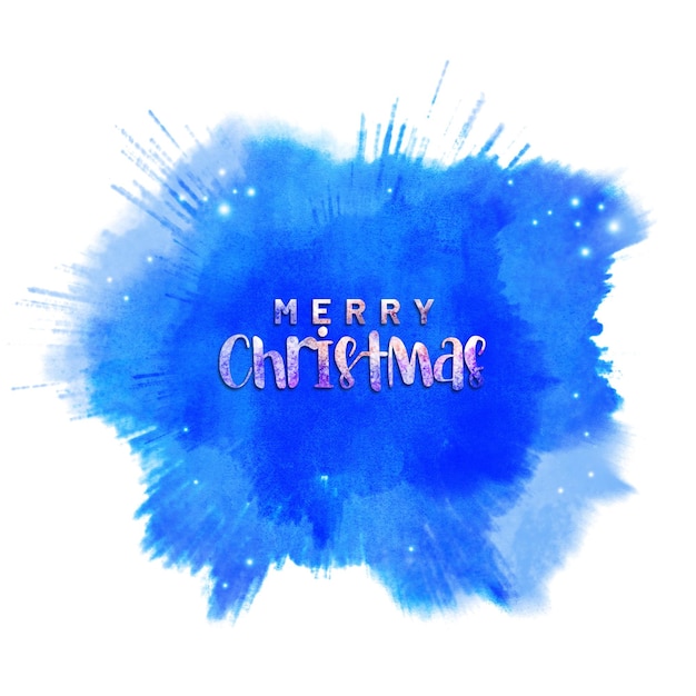 PSD snow blue background merry christmas snowy winter design watercolor background