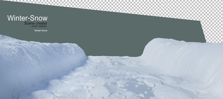 PSD 雪在冬天覆蓋地面