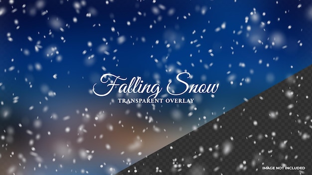 PSD snow falling down transparent overlay