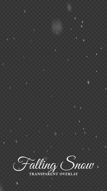 PSD snow falling down transparent overlay