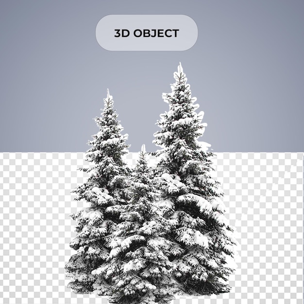 PSD snow fir tree png transparent background