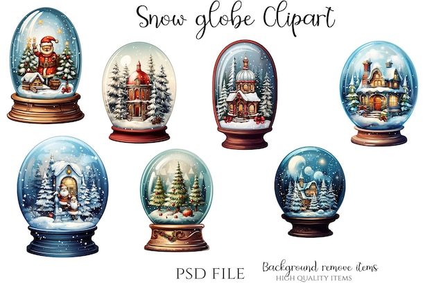 PSD clipart del globo di neve