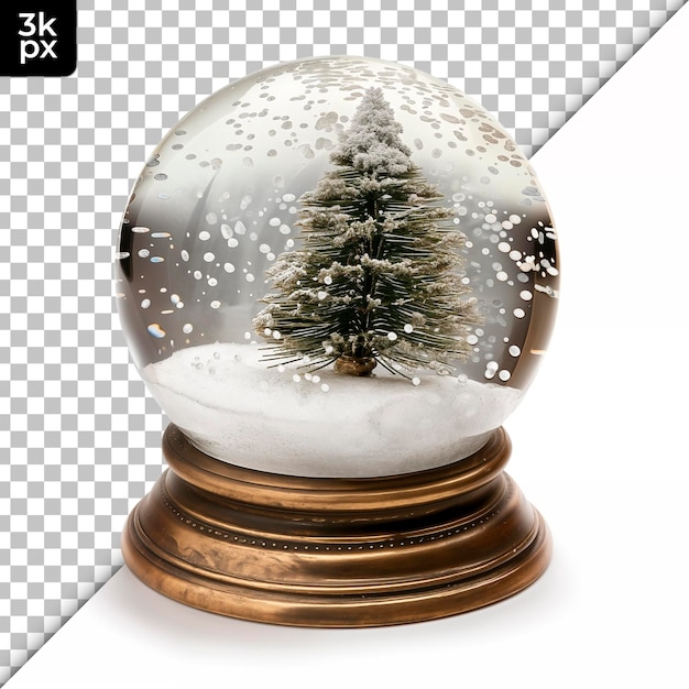 PSD snow globe isolated on transparent background