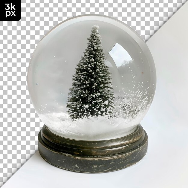 PSD snow globe isolated on transparent background