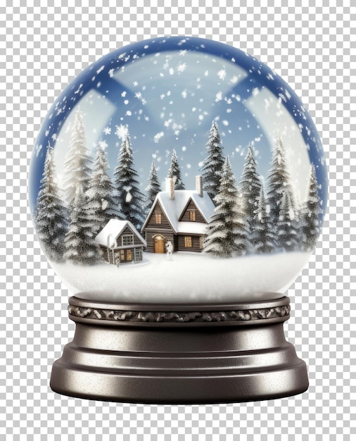 PSD snow globe isolated on transparent background