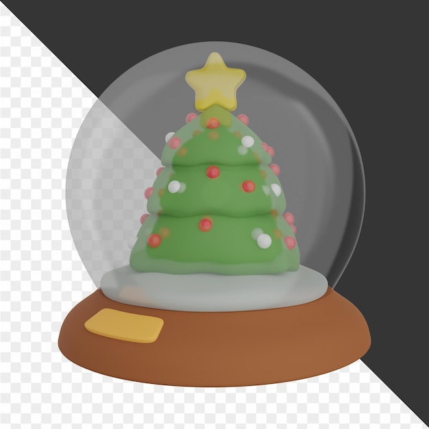 a snow globe with a christmas tree inside