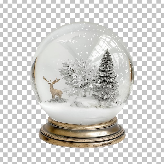 A snow globe with a deer on it and a deer on it