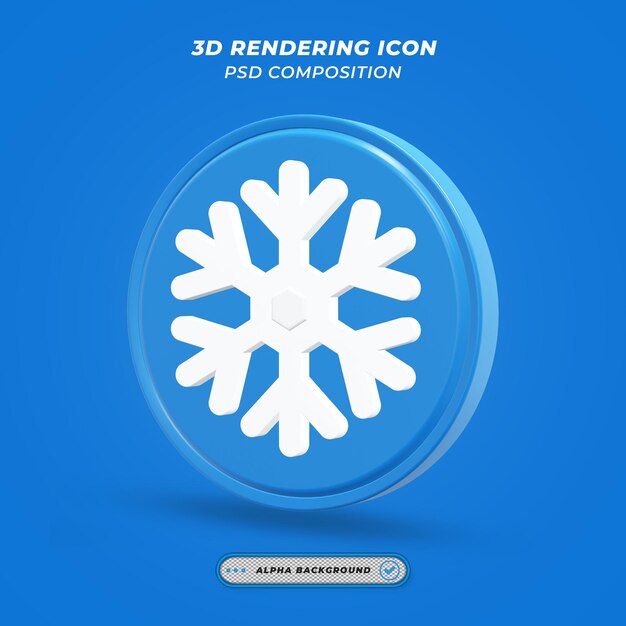 PSD icona della neve nel rendering 3d